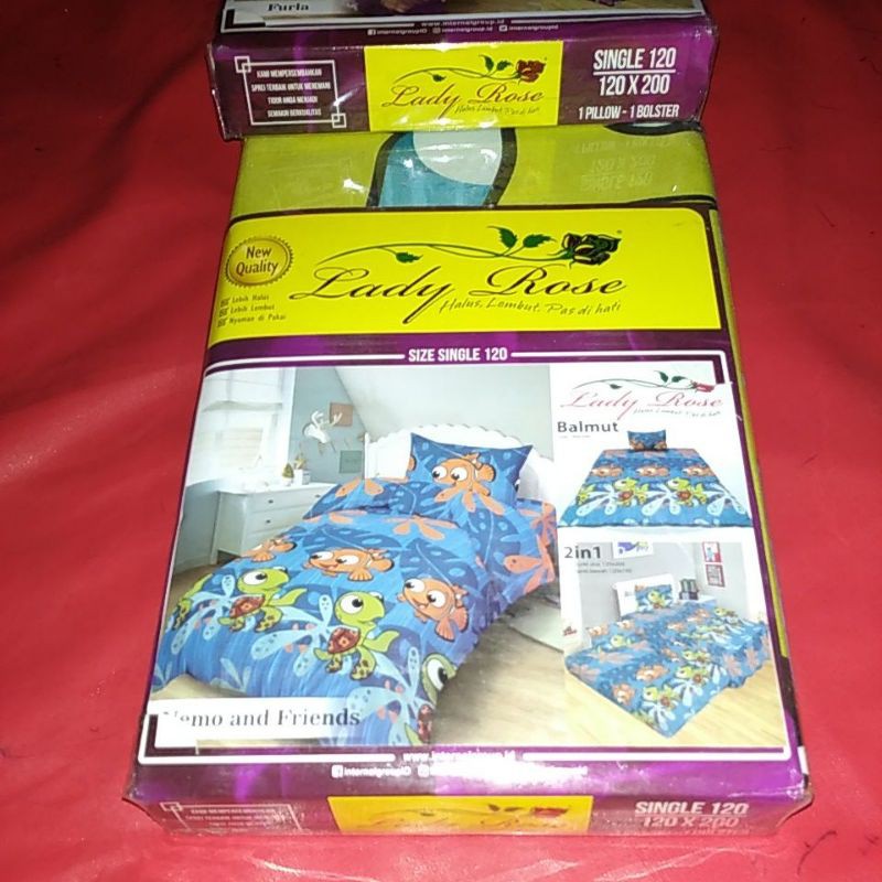 sprai lady rose nemo and friends / sprei lady rose karakter 120x200