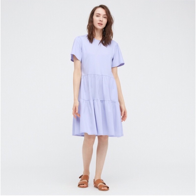 UNIQLO WOMEN GAUN KATUN GATHERED - 435411