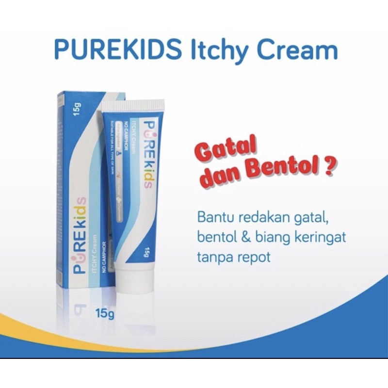 Pure kids itchy cream 15 gram ( krim gatal biang keringat anak )
