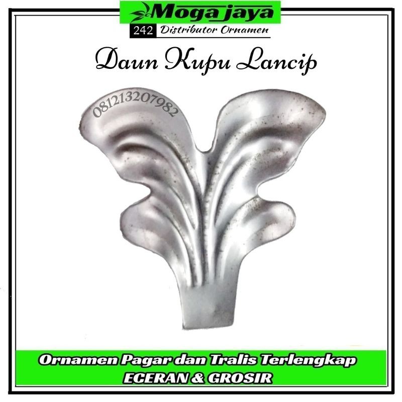 Kupu lancip besi plat ornamen pagar tralis balkon canopy ranjang dll