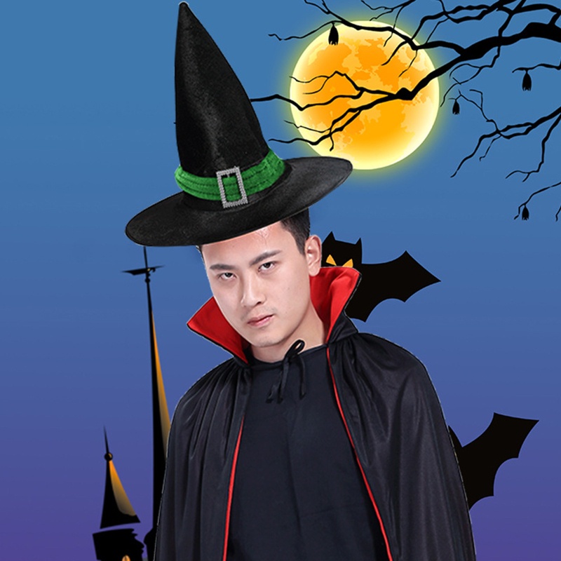 Zzz Topi Penyihir Bahan Velvet Untuk Pesta Halloween