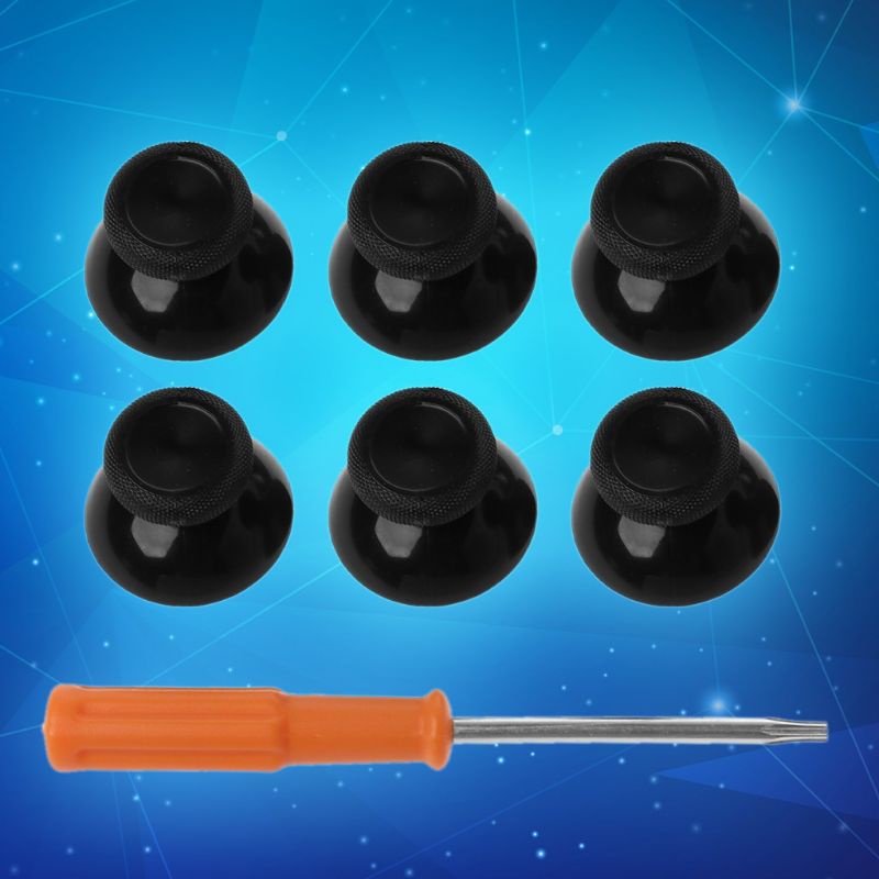 Btsg 6pcs / Set Cap Thumbstick Joystick Analog 3d Pengganti Warna Hitam Untuk Xbox One X Elite S