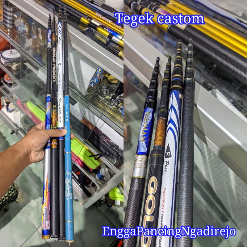 Tegek castom ( kolongan) / setting bahan full carbon/ joran pancing