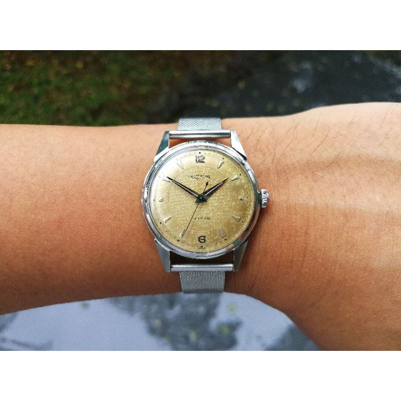 Original 50s Vintage Ulysse Nardin automatic chronometer Calatrava patina dial All Ori unpolished