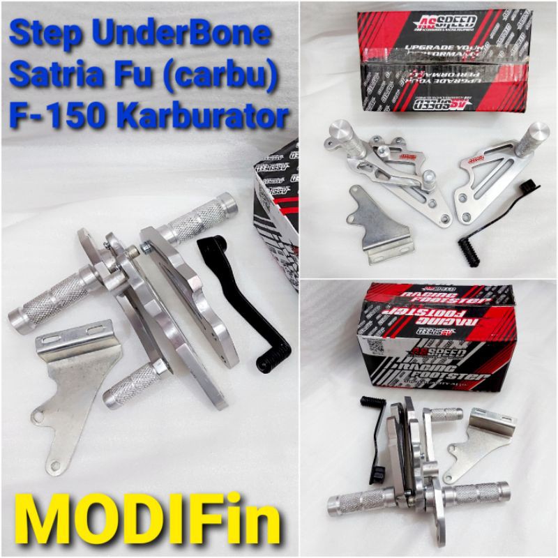 FootStep UnderBone Step UB Satria Fu Carbu F 150 Karbu Original As Speed Racing Dural Silver