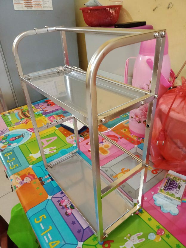 Rak Pisau Dapur Stainless 2 Susun A862