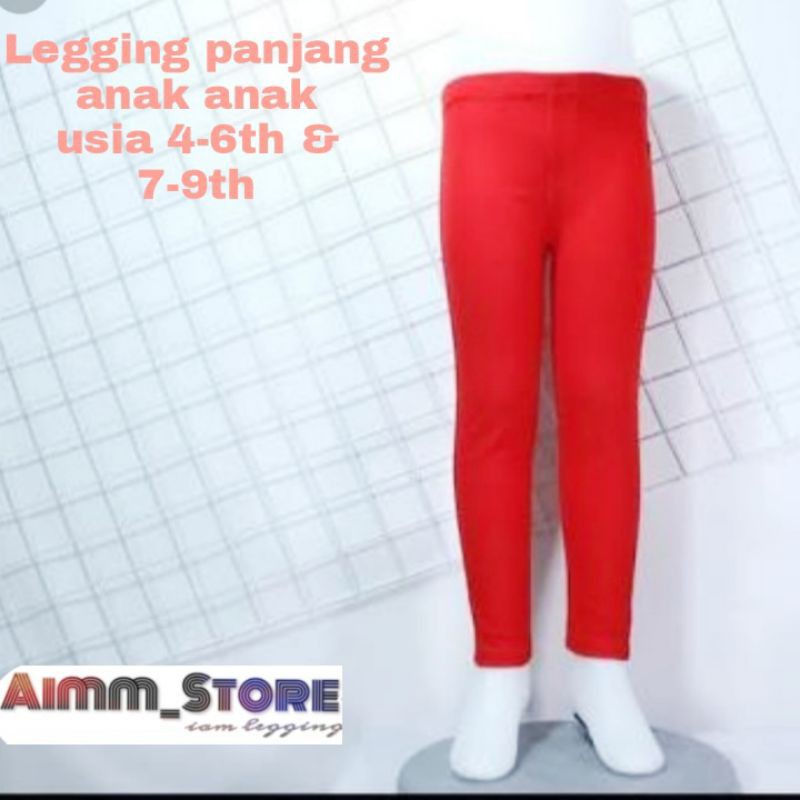 Legging Anak Anak ,celana rangkepan anak bahan spandek licin 4-6th 7-9th