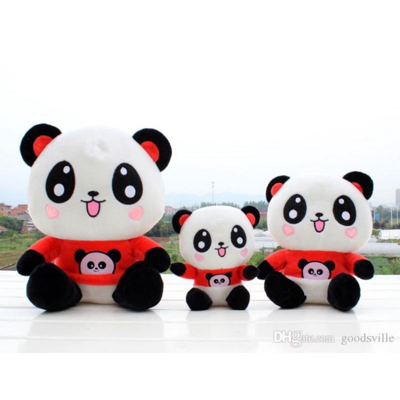 Boneka Panda Kecil Mini Lucu Imut Pake Baju Ukuran 30cm