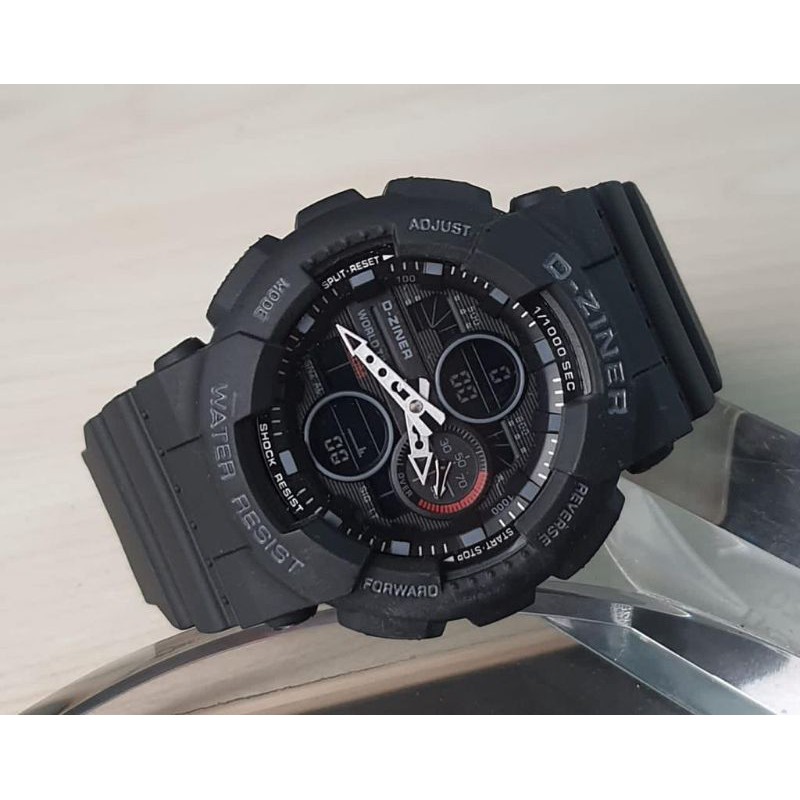 JAM TANGAN PRIA DZINER 8278 DUALTIME MODEL TERBARU 2020