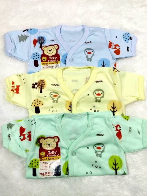 BAJU TARA PENDEK BIS WARNA FRINT  SIZE 3-6M