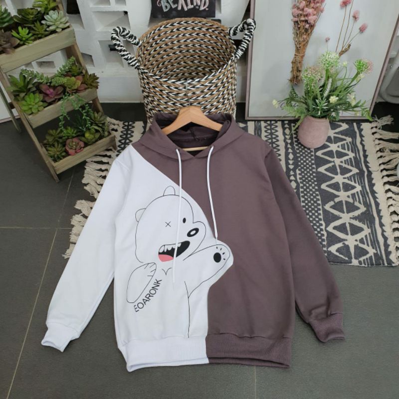 Hoodie ICE BEAR Burgundy Bear Kekinian Terbaru