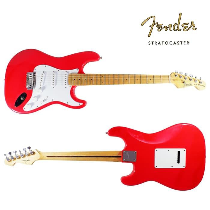Jual Gitar Listrik Elektrik Fender Stratocaster Custom Red Merah Murah