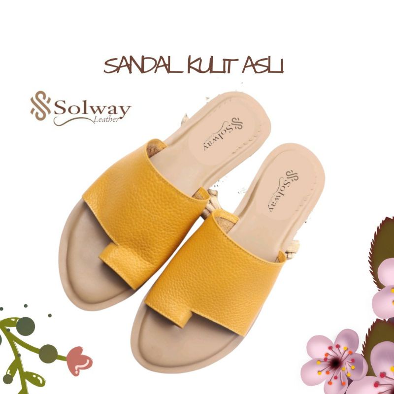 sandal kulit wanita model jepit jempol  by Solway  SW007