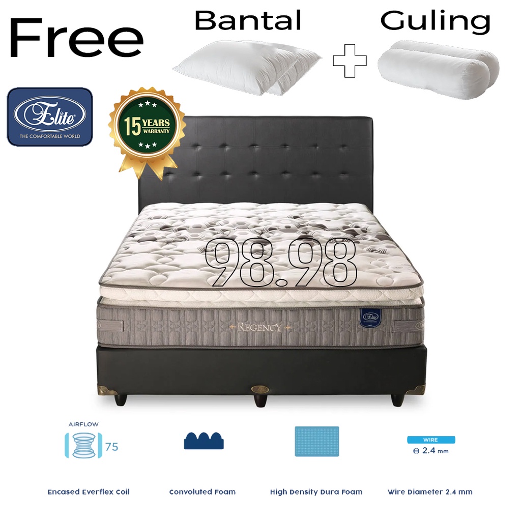 Elite Springbed Regency 120/160/180 - Matras Elite Springbed 32cm Pillowtop - Medan