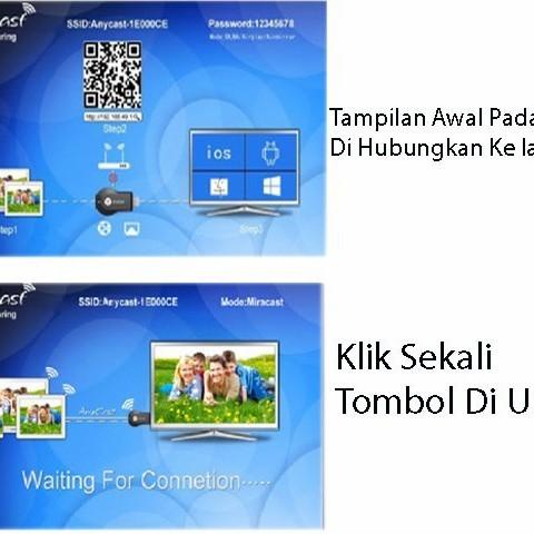Sambungan Hp Ke Tv Anycast Dongle Hdmi Wifi Display Receiver Tv Ezcast