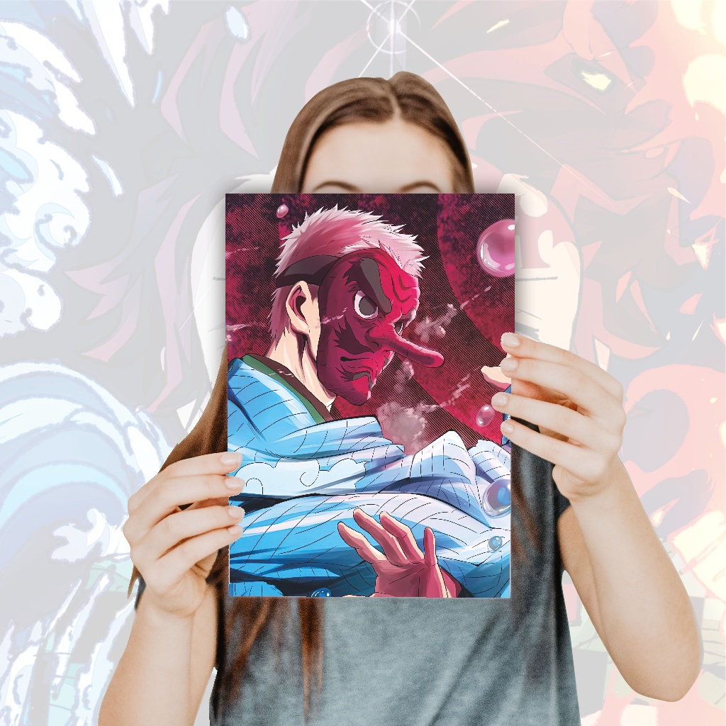 Poster Anime Kimetsu no Yaiba Demon Slayer Nezuko Tanjiro Zenitsu Giyuu Tomioka Inosuke - Size A4+-21 Urokodaki