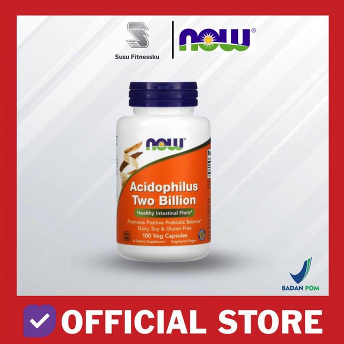 NOW Acidophilus Two Billion 100 Veg Capsules Probiotic