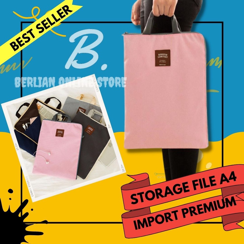 

POUCH STORAGE A4 FILE STATIONERY ORGANIZER SERBAGUNA PERLENGKAPAN KERJA IMPORT PREMIUM MURAH