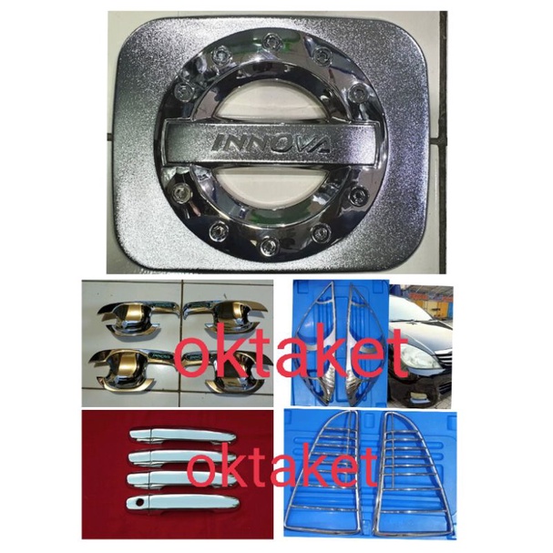 paket lengkap new innova 2008-2011 chrome garnish depan belakang outer handle tank cover