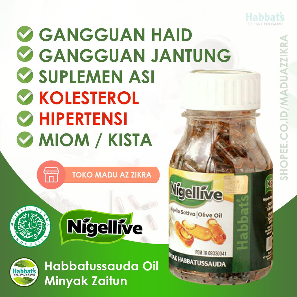 Nigellive Minyak Zaitun Habbatussauda Habatusauda Habatussauda Habbatussauda Oil Kapsul Asli Murni Indonesia