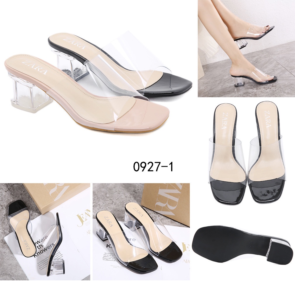 ZR Vinyl Mules With Methacrylate Heels  #0927-1