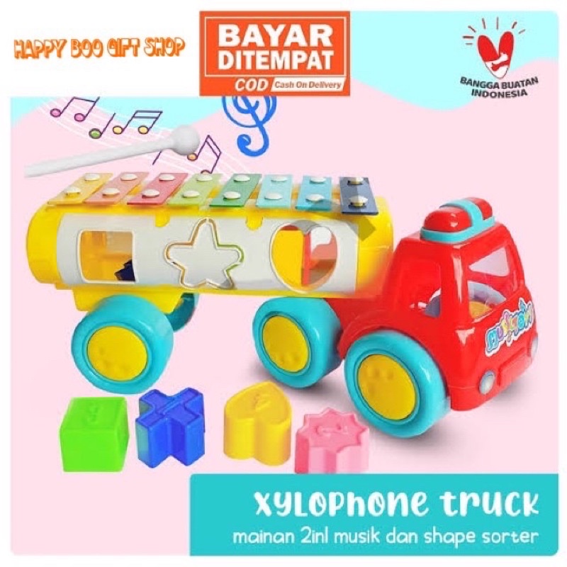 mainan edukasi anak xylophone truck angklung xytu set music education toys shape baby puzzle toys