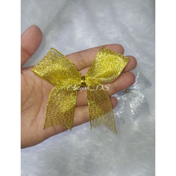 

pita aplikasi emas perak 2,5 cm pita souvenir emas/perak 50 / 100 pcs