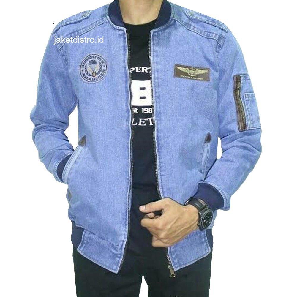 Jaket Bomber Jeans Pria Original Rocafela