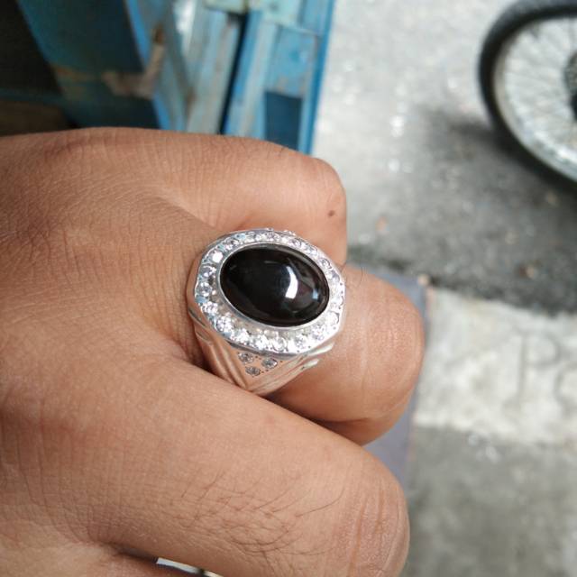 cincin perak murni batu kecubung wulung