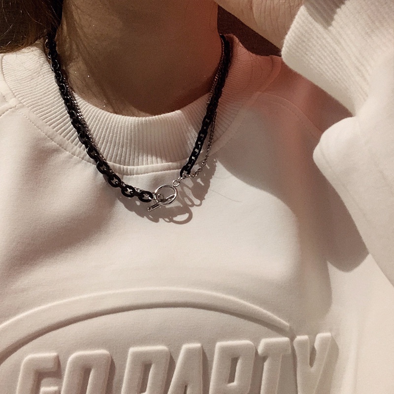 Ot Kalung Rantai Ganda Gaya Hip Hop Retro Untuk Wanita