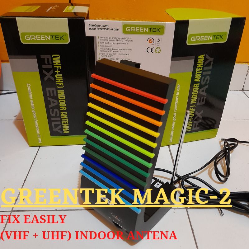 Antena Tv indoor antena tv digital tv antena Greentek magic 2 Original free kabel 15M