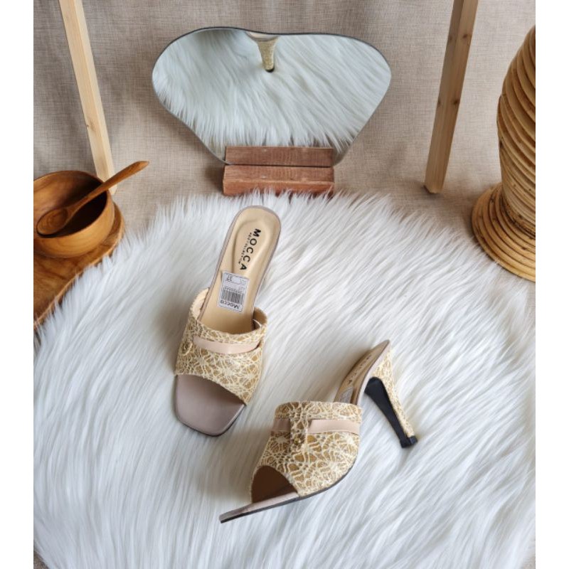 ABBUSHOES DL 51 High Heels Wanita Motif brukat  9cm