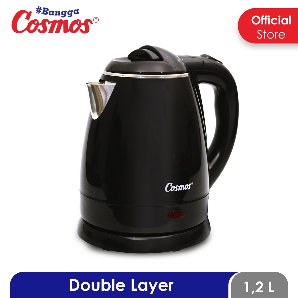 Teko Cosmos CTL-210 1.2 L  600W electric kettle jug pemanas air double wall otomatis