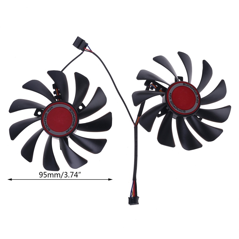 Bt 2pcs 95mm FDC10U12S9-C CF1010U12S Cooler Fan Ganti Untuk XFX Radeon RX580 RX590 Graphics Card Cooling Fan