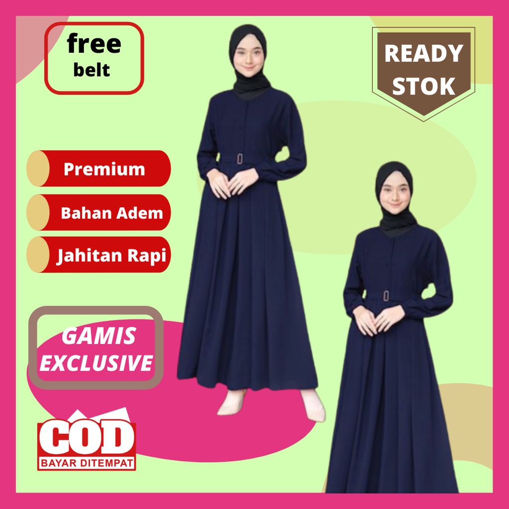 Baju Gamis Abaya Remaja Turkey Turki Polos Warna Navy Dress Arab Bordir Pesta Mewah Dan Elegan Baju 