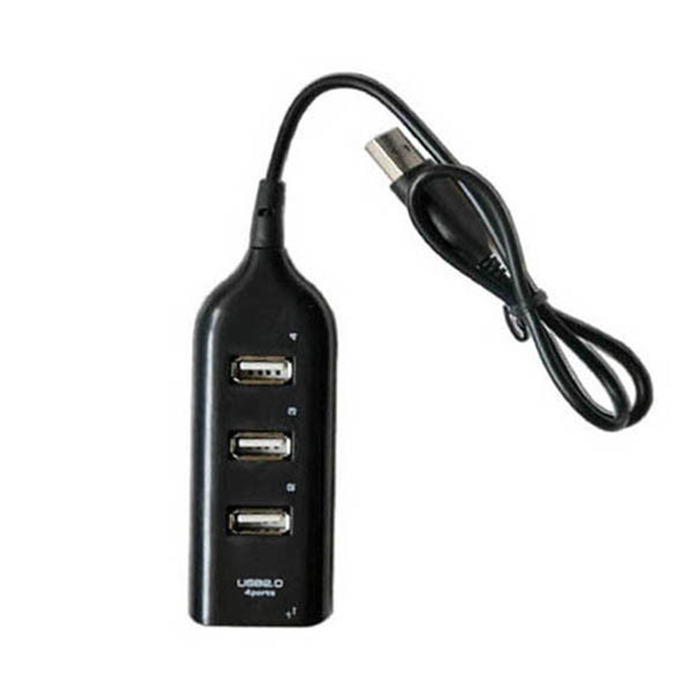 Hub Adapter Splitter 4 Port USB 2.0 Kecepatan Tinggi Warna Hitam Multifungsi Untuk PC Komputer