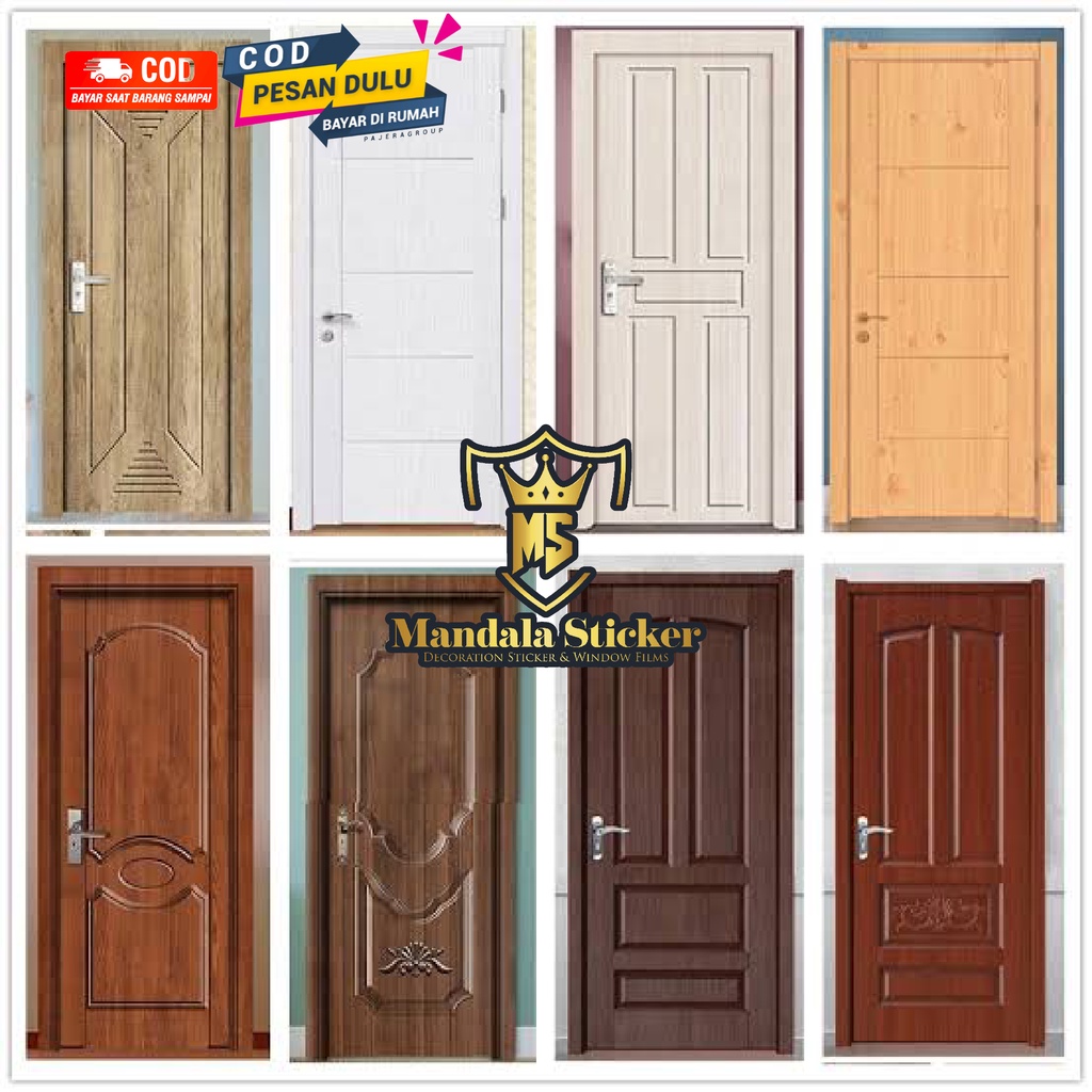 Jual STIKER PINTU KAMAR MANDI ANTI MINYAK MOTIF KAYU DAN MOTIF MARMER