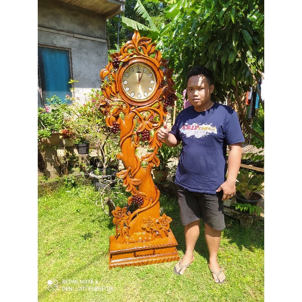 jam ukir jepara, lemari jam hias, lemari jam ukir