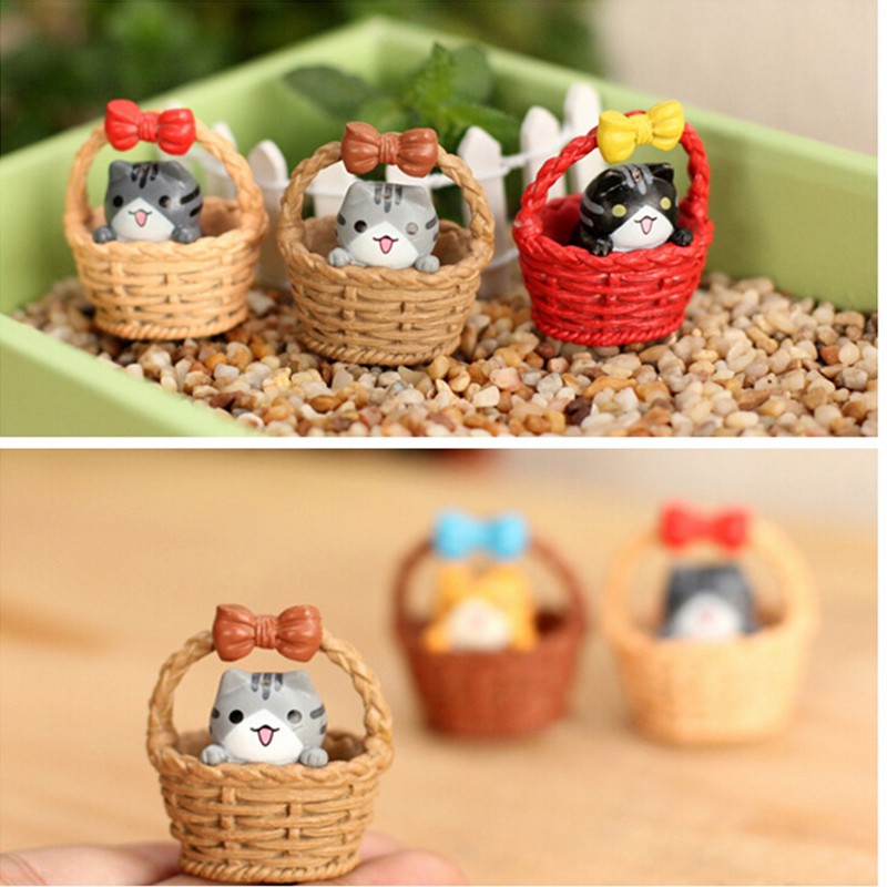 Patung Miniatur Kucing Bahan Resin untuk Dekorasi Rumah Boneka