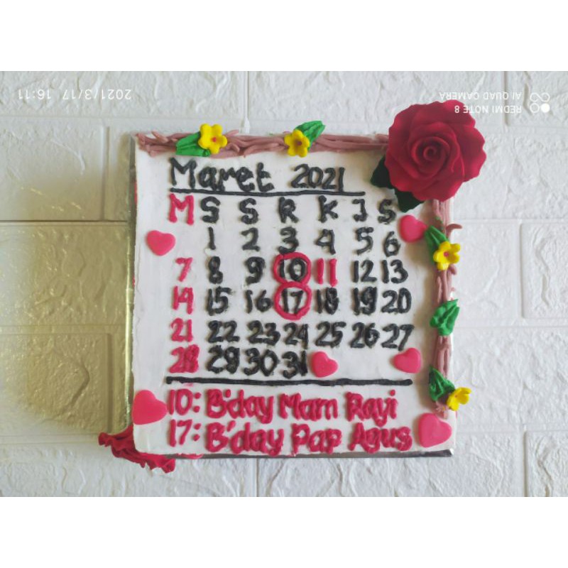 

PROMO !!! ICE CREAM TART, Model Kalender, 18 cm, Tart Dalamnya 100% Ice Cream Tanpa Kue
