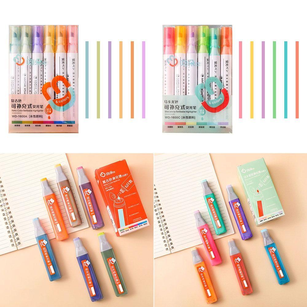 Preva 6PCS/Set Stabilo Pen Set Good-looking Perlengkapan Kantor Sekolah Menggambar Graffiti Alat Tulis Pena Warna