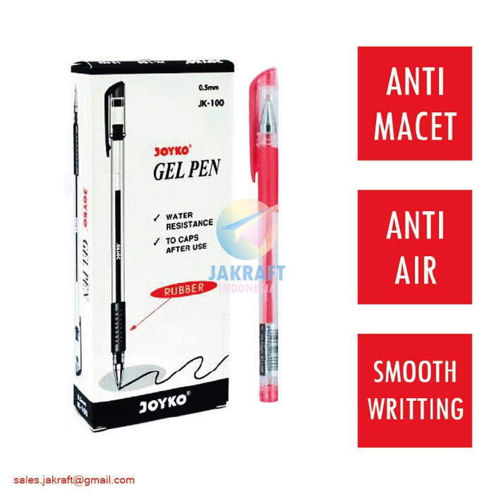 

MURAH PULPEN BOLPEN JOYKO GEL PEN JK-100 (MERAH) 0.5MM ANTI AIR KENKO