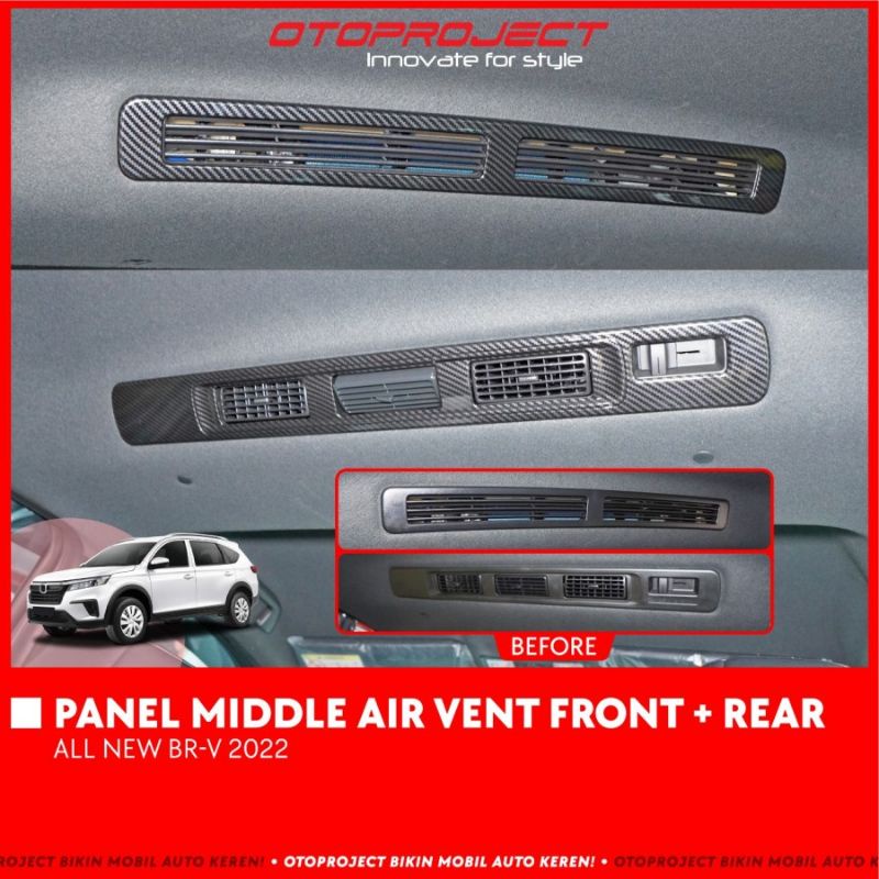 panel AC tengah depan belakang Brv 2020 Carbon &amp; Wood (kayu) otoproject panel middle air vent