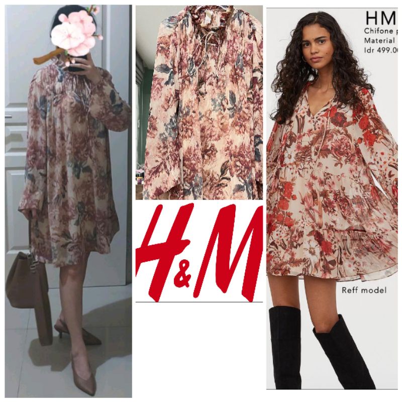 Jual H&M midi dress flowers (Bagus) Shopee Indonesia