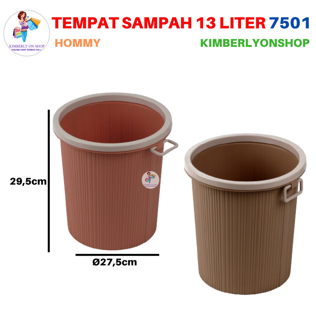 Tempat Sampah Bulat Omega 13 Liter 7501 Hommy