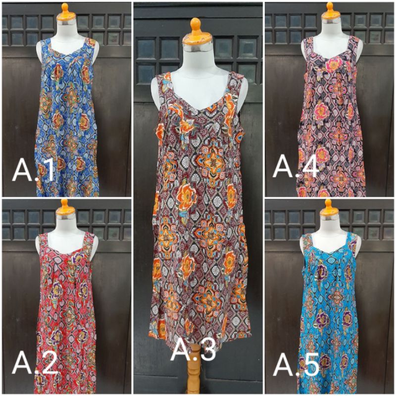 Daster Kencana Ungu 26 tanpa lengan label biru / daster yukensi kencana ungu label biru