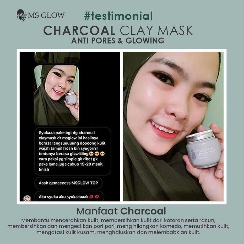 CLAY MASK GREENTEA  MSGLOW / CHARCOAL MASKER MS GLOW