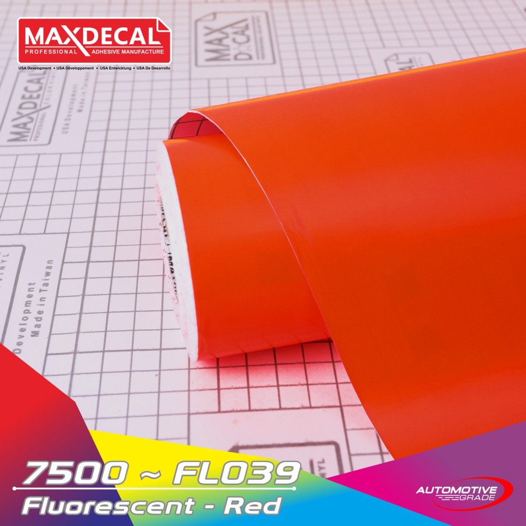 

MAXDECAL 7500 039 Red Merah Sticker Skotlet Fluorescent Stabilo