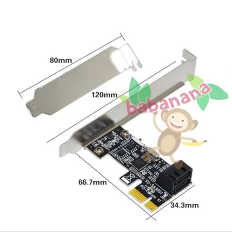 Pcie sata 3.0 card 2 ports hub splitter cabang expansion hdd internal