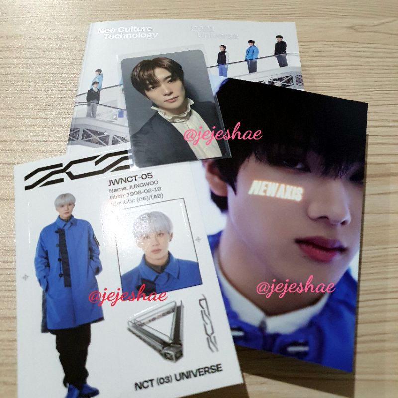 wts wtt jual nct universe pb photobook album unsealed - jaehyun jungwoo jisung set pc photocard post